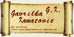 Gavrilka Kamatović vizit kartica